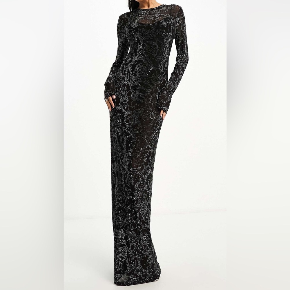 AFRM - Benito Rose Rhinestone Maxi Dress